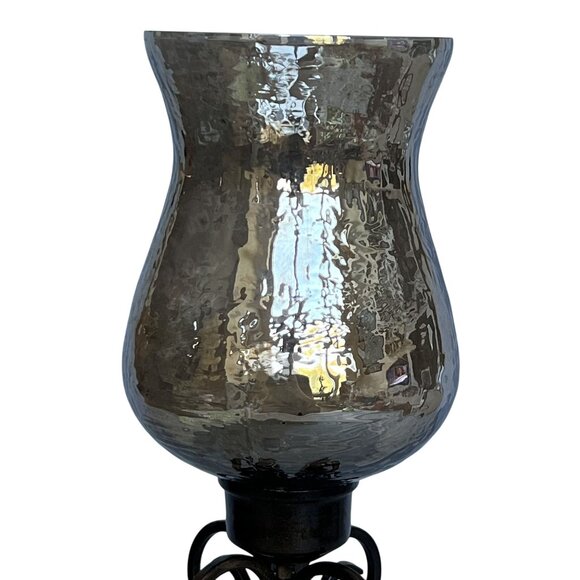Home Essentials & Beyond 16" Wrought Iron Mercury Glass Hurricane Candle Holder - Picture 3 of 12